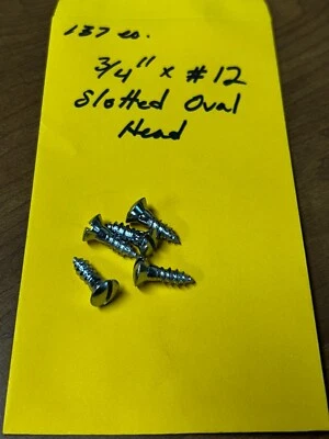 Vintage Chrome Chris Craft Wood Screws #12 X 3/4" Slotted Oval Head LOT OF 137 - Image 1 of 4