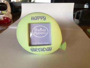 Precious Moments BIRTHDAY BALLOON Baby 1st Birthday Photo Frame 634032 GREEN - Picture 1 of 2
