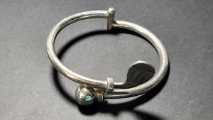Brazalete con bisagras vintage de plata esterlina Taxco .925 para club de golf - Imagen 1 de 6