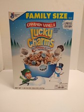 NEW GENERAL MILLS CINNAMON VANILLA LUCKY CHARMS CEREAL18.6 OZ Limited Edition
