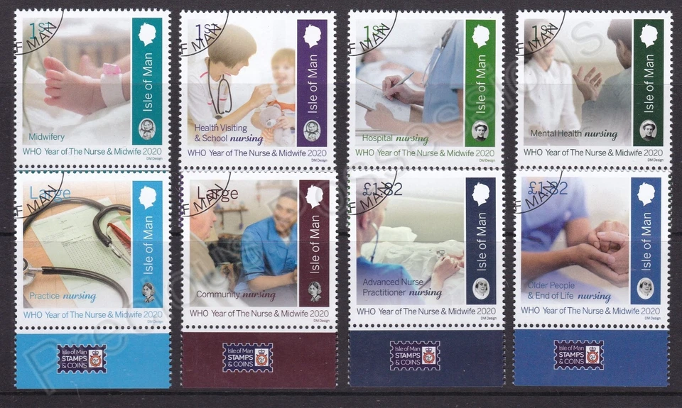 SG 2559-2566 ISLE OF MAN USED CTO STAMP SET 2020 YEAR OF THE NURSE & MIDWIFE - Image 1 of 1
