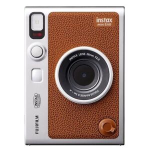 Fujifilm Cheki Hybrid Sofortbildkamera - instax mini Evo, Braun, USB-C, Neu