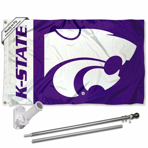 Kansas State Wildcats Flag Pole and Bracket Gift Set Package Cover