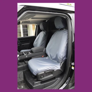 Land Rover Defender 2020+ Front Pair Tailored Waterproof Seat Covers Grey - Picture 1 of 3