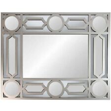 Northlight 29.5" Gray Framed Geometric Openwork Rectangular Wall Mirror