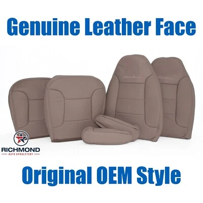 Кожаные чехлы на сиденья для водителя и пассажира 1996 Ford Bronco Eddie Bauer желтовато-коричневые - Изображение 1 из 4