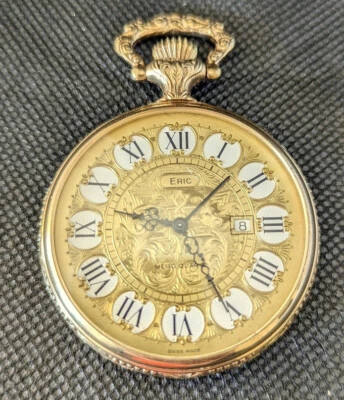 GOUSSET POCKET WATCH ERIC MEMO QUARTZ ESA 926311 SONNERIE SWISS 1980 VINTAGE - Photo 1/4