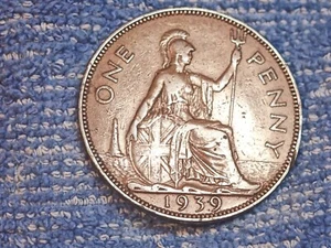 ENGLAND: 1939 LARGE PENNY IN EXTREMELY FINE CONDITION! - Picture 1 of 3
