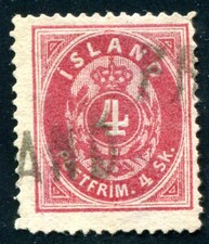 ISLAND 1873 3A gestempelt SCHIFFPOST FRA ISLAND (Z3265