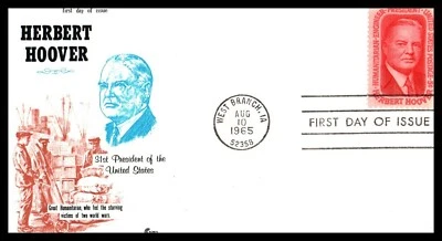 First Day Cover Scott's #1269 5¢ Herbert Hoover August 10, 1965 West Branch, IA - Image 1 of 2