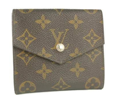 Louis Vuitton Monogram Brown Bifold Envelope Wallet Purse France Used - Image 1 of 4