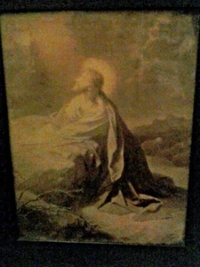 Vintage Jesus in the Garden Relgious Print only - Picture 1 of 5