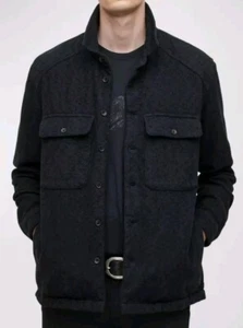 John Varvatos Men's Tucker Two-Tone Textured Shirt Jacket, Medium, NEW - Picture 1 of 9