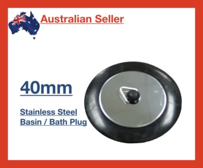Fregadero de lavabo de acero inoxidable cinético de 40 mm enchufe de baño goma negro inserto residuos nuevo Foto 1 de 2