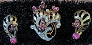 1/20 GF 12 kt Gold Brooch and Earring Set Stamped CRC - Picture 1 of 7