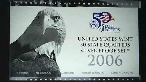 2006-S US Mint State Quarter 90% Silver Proof Set 5 Coins 21ohoc0928-4 Cover