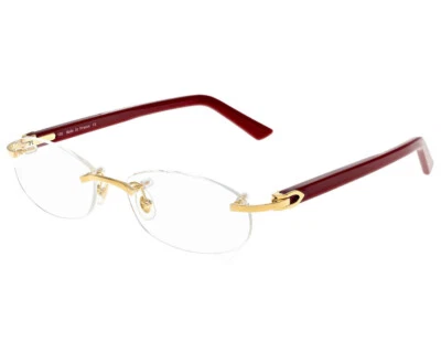 CARTIER BURGUNDY-GOLD 52MM-135MM UNISEX EYEWEAR CT0056O-003 - Image 1 of 4