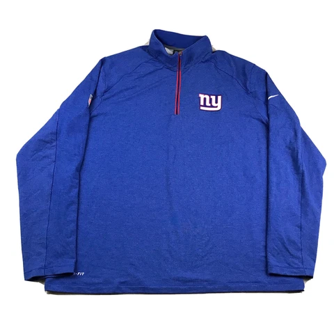 Nike New York Giants Sweatshirt Mens XXL Blue 1/4 Zip DriFit NFL Football Cover