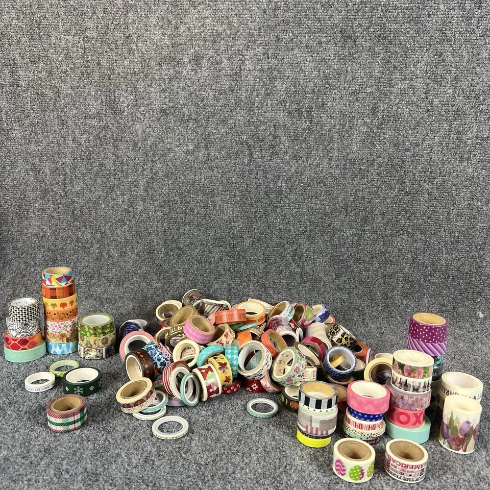 Huge Washi Tape Lot Mixed Designs Craft Scrapbook Journal DIY Supplies Used - Image 1 of 4