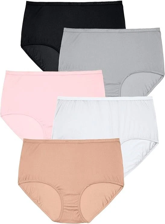 NWOT Assorted Comfort Choice 5 Pair Pack Cotton Brief Panties Size 15 - Image 1 of 1