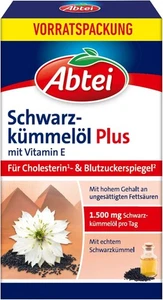 Abtei Schwarzkümmelöl Plus VitaminE Cholesterin Blutzucker glutenfrei 144Kaps - Bild 1 von 12