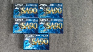Paquete de 5 cintas de casete TDK SA90 cromadas de alta posición sellado - Imagen 1 de 4