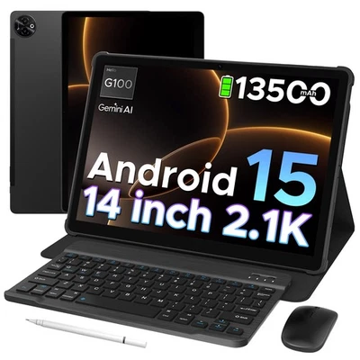 DOOGEE 14.0" WIFI Tablet Android 15 32+256GB Tablet Pad 13500mAh Octa Core 2025 - Image 1 of 4