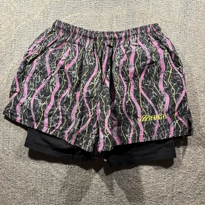 Vintage 80s Mizuno Tennis Shorts Sz L Colerful Made In USA  - Image 1 of 4