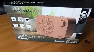 Goodmans DAB Digital/FM Radio bluetooth LCD Battery/ Mains alarm Clock Pink/Rose - Picture 1 of 7