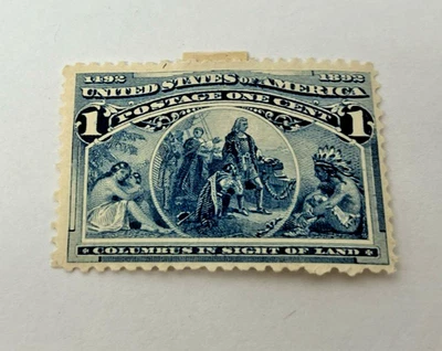 Scott 230 Mint Hinged 1 Cent Blue Columbian Exposition 1893 Stamp (#15) - Image 1 of 4