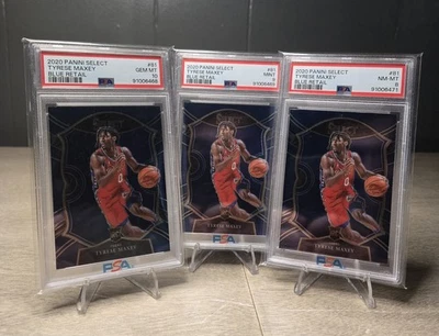 Tarjeta de novato radiocontrol Panini Select Blue #81 Tyrese Maxey PSA 10 PSA 9 PSA 8 2020-21 Foto 1 de 4