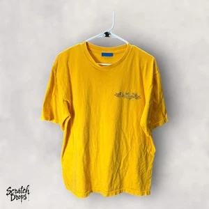 Men's Shirt Vintage Y2K Size Large Yellow Graphic Tee Retro 2000s Streetwear - Picture 1 of 6
