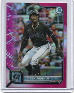 2022 Bowman Chrome #61 Jazz Chisholm Jr. Fuchsia Refractor #/299 - Picture 1 of 2