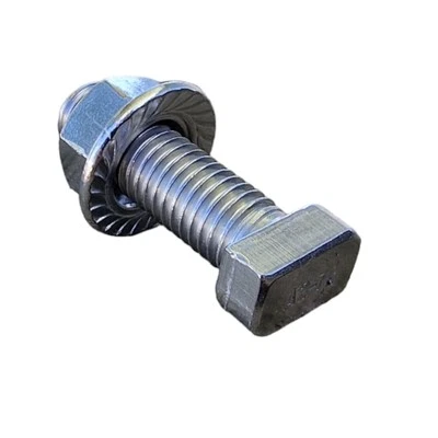 MIK-SOLAR Juego de 100 tornillos de cabeza de martillo M10x32 + tuercas dentadas de bloqueo M10 A2 PV 17mm cabeza