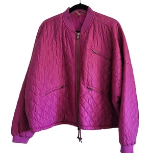 Free People Boxy Cropped Oversize Quilted Bomber Jacket, Medium - Picture 1 of 8