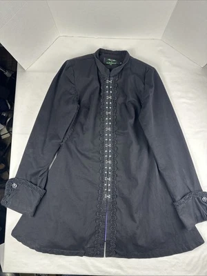 Gabardina Tripp NYC forro púrpura para mujer XL Steampunk gótica usada en excelente estado borde con volantes Foto 1 de 4
