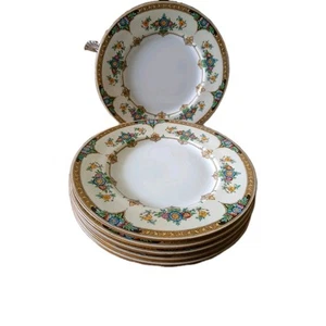 6 antike Minton Eloise orange Porzellan 7 5/8" Teller - Bild 1 von 6