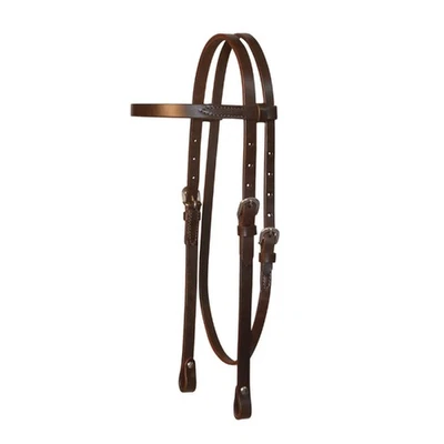 CIRCLE Y Single Ply 5/8in Walnut Browband Headstall (0125-1301) - Image 1 of 2