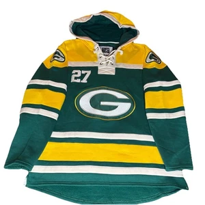 NFL Players Green Bay Packers Hockey Style Lace Up Hoodie Eddie Lacy #27 Medium - Picture 1 of 9