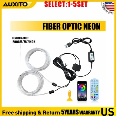 Ajuste Hyundai Elantra 20-23 RGB LED Fibra Óptica Luz APP Control Remoto 2 en 1 1-5X Foto 1 de 2