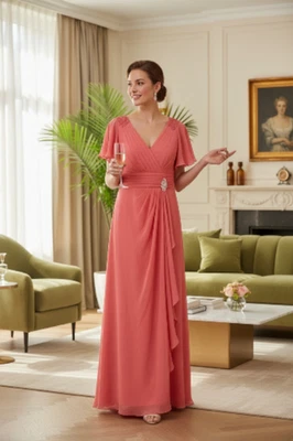 Elegant Coral Pink Evening Gown – Size 18W 🌸 NWOT - Image 1 of 4