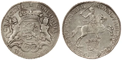 Holanda / Zelândia - 1/2 Ducaton "1/2 Silver rider" 1790 - Imagem 1 de 3