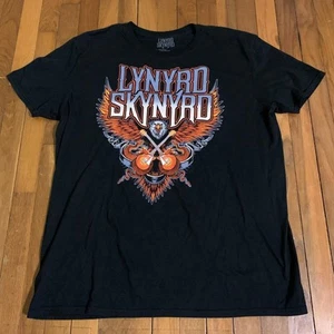 Lynyrd Skynyrd Shirt Mens XL Black American Eagle Guitars Hard Rock Graphic Tee - Picture 1 of 7