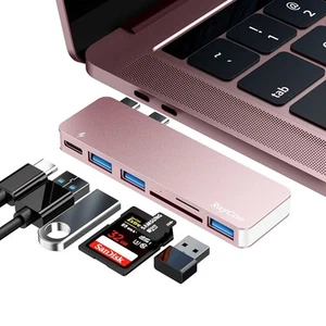 USB C Hub Adapter for MacBook Pro/Air 2020 2019 2018, 6 in 1 USB-C Accessorie... - Picture 1 of 6