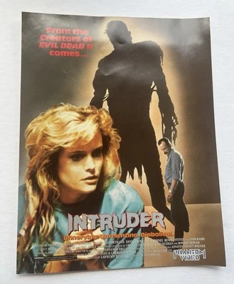 “入侵者”宣传表 - 幻影视频 1988 年 Slasher Cult Horror Ted & Sam Raimi — 第 1/2 张图片