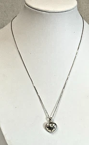 Silver Heart Pendant with Pale Blue Crystal Accents - Picture 1 of 6