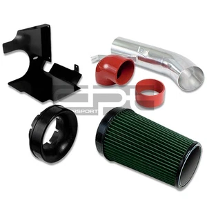 FIT GMC/CHEVY/CADILLAC 4.8/5.3/6.0 COLD AIR GREEN FILTER INTAKE+HEAT SHIELD+PIPE - Foto 1 di 1