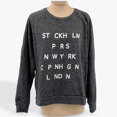 Madewell Tour Guide City Name Dark Gray Sweatshirt Women's Size M - Image 1 of 4