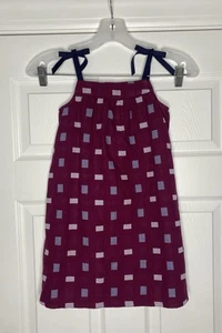 Hanna Andersson Youth Girls Sleeveless Dress Purple Blue Geometric 110 US 5 New - Picture 1 of 7