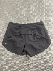 Lululemon Speed Up Short Womens 4 Long 4" Incognito Black Gym Activewear W7AJCT - Picture 1 of 10